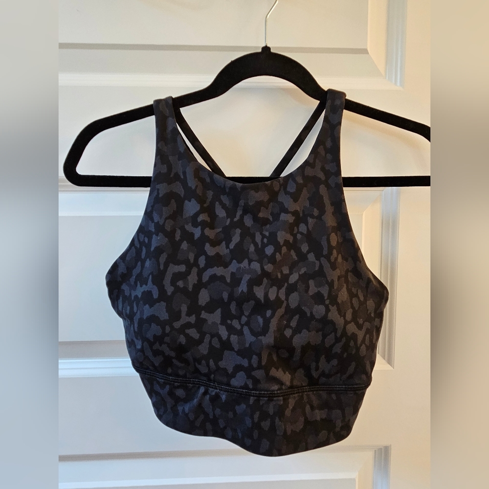 lululemon strappy Tank Top - black animal print - Size 8